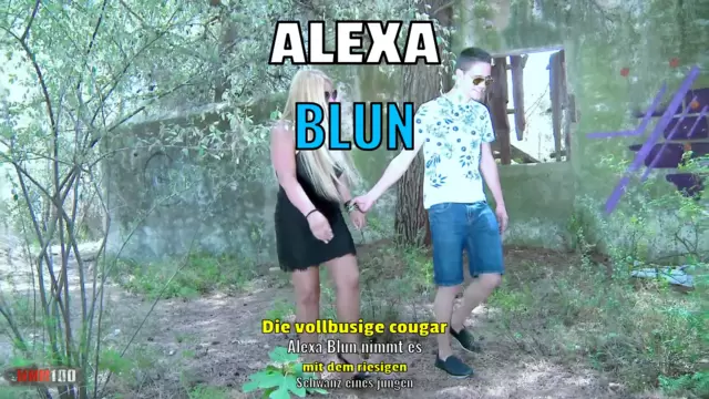 Die vollbusige cougar Alexa Blun nimmt es mit dem riesigen Schwanz eines jungen spanischen Hengstes auf