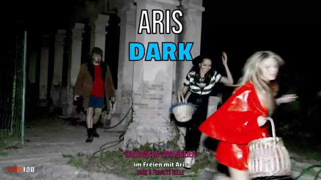 Halloween-Analdreier im Freien mit Aris Dark & Francys Belle