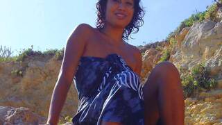 Young asian geting nude by the