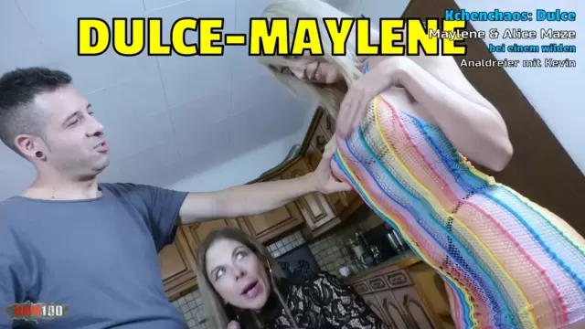 Küchenchaos: Dulce Maylene & Alice Maze bei einem wilden Analdreier mit Kevin White