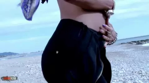Arabian removing her clothes at the beach photo 06
