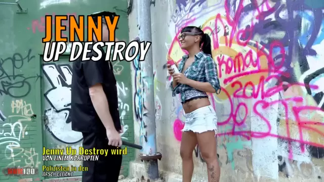 Jenny Up Destroy wird von einem korrupten Polizisten in den Arsch gefickt