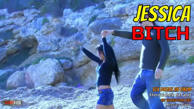 Sex Dreier an einem öffentlichen Strand mit Yesenia Rock und Jessica Bitch