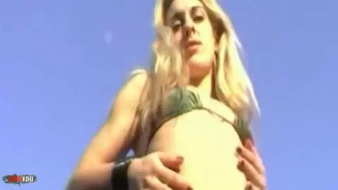 Teen blonde touching herself by the beach photo 04