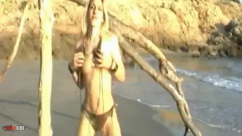 Teen blonde touching herself by the beach photo 07