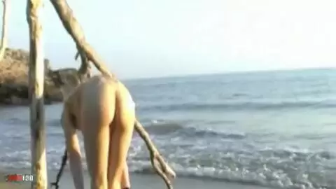 Teen blonde touching herself by the beach photo 11