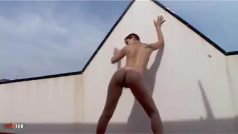 Horny Katia stripping on the terrace  photo 16