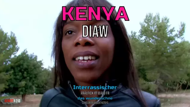 Interrassischer Analfick im Wald für das wunderschöne schwarze Luder Kenya Diaw