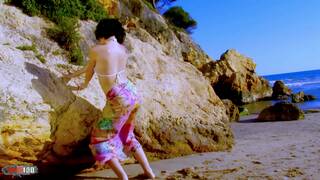 Playing at the beach