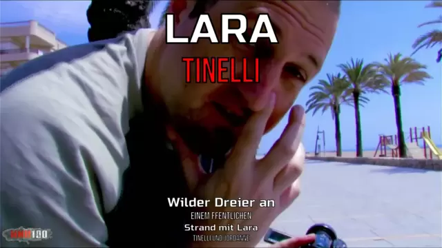Wilder Dreier an einem öffentlichen Strand mit Lara Tinelli und Jordanne Kali