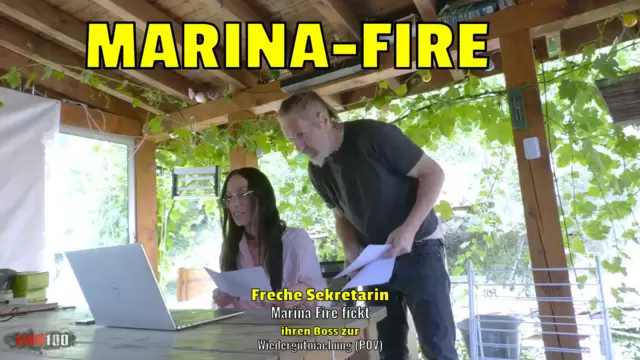 Freche Sekretarin Marina Fire fickt ihren Boss zur Wiedergutmachung POV