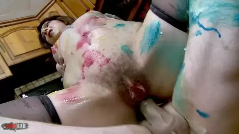 Melany Furie und Terry Kemaco bei einer Hardcore-Küchenorgie mit intensivem Analsex, Essensspielen und expliziten Cumshots photo 14