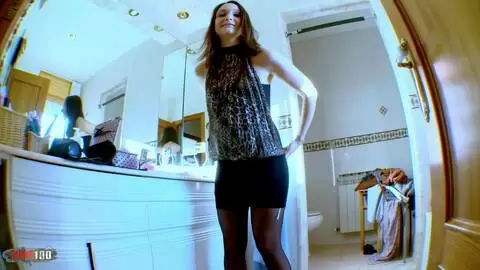 Beautiful brunette Melyne Leona dancing and stripping alone on her webcam  photo 01