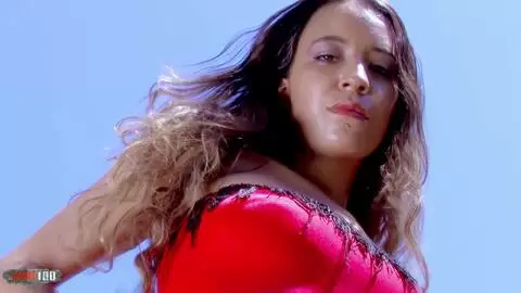 Great little arab brunette Misa Morgane stripping at the pool  photo 02