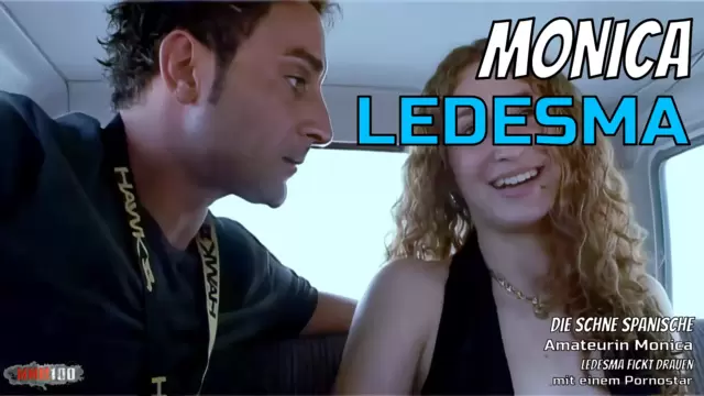 Die schöne spanische Amateurin Monica Ledesma fickt draußen mit einem Pornostar