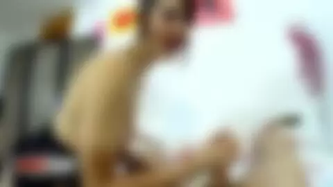 Cute young teen doing handjob and blowjob while smoking
