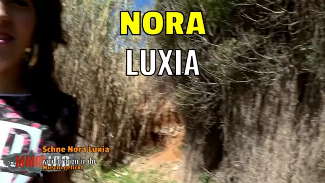Schöne Nora Luxia wird draußen in die Muschi gefickt