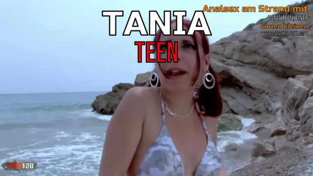 Analsex am Strand mit Tania Teen, einer lauten kleinen spanischen Schlampe
