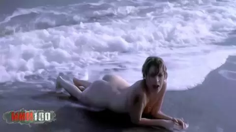 Blonde playing by the beach photo 04