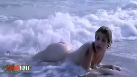 Blonde playing by the beach photo 08