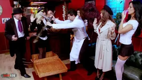 Orgie großer Brustpornostars, fickt in Gruppen photo 02