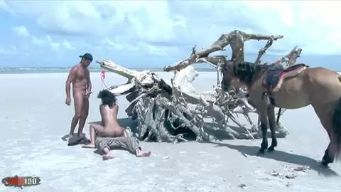 Der haarige Latina-Arsch von Druunia Diva wird am tropischen Strand von Alain Deloin und Titof doppelt penetriert photo 07