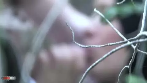 Voyeur clip of a girl blowing her BF in the forest photo 16