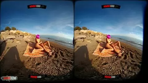 3D-VR-Fick am Strand mit der großartigen Rumänin Yasmin Daferro photo 02