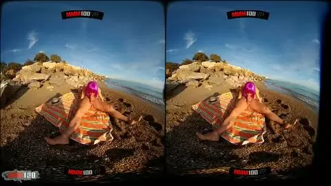 3D-VR-Fick am Strand mit der großartigen Rumänin Yasmin Daferro photo 05