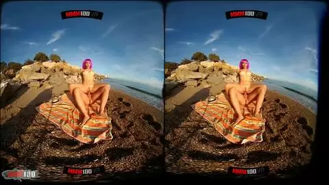 3D-VR-Fick am Strand mit der großartigen Rumänin Yasmin Daferro photo 06